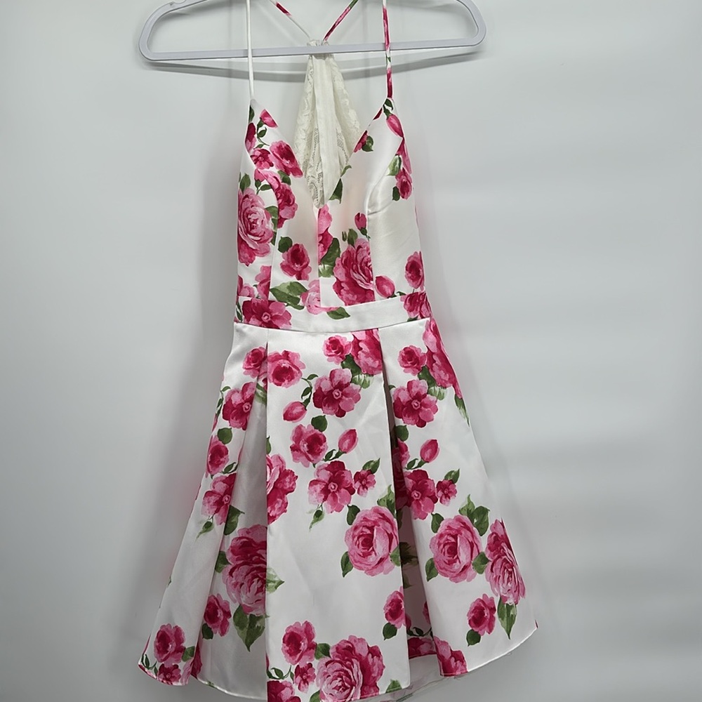 Fit and Flare Floral Lace Back Dress whimsy cottage core